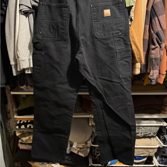 Carhartt Black Slim Straight Jeans Durable Reinforced Knee - Picture 4 of 5